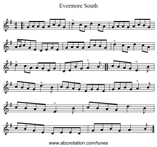 Evermore South - staff notation