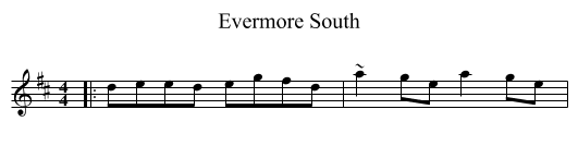 Evermore South - staff notation