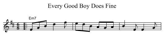 Every Good Boy Does Fine - staff notation