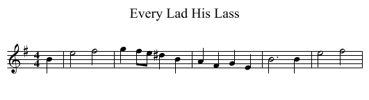 Every Lad His Lass - staff notation
