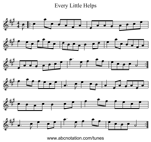 Every Little Helps - staff notation