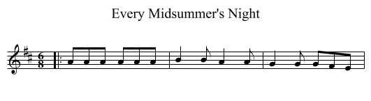 Every Midsummer's Night - staff notation