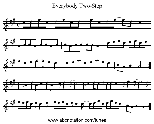 Everybody Two-Step - staff notation