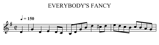 EVERYBODY'S FANCY - staff notation