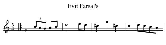 Evit Farsal's - staff notation