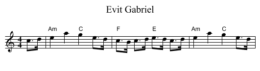 Evit Gabriel - staff notation
