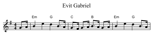 Evit Gabriel - staff notation