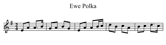 Ewe Polka - staff notation