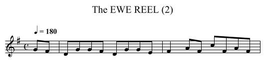 EWE REEL (2), The - staff notation