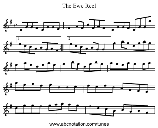 Ewe Reel, The - staff notation