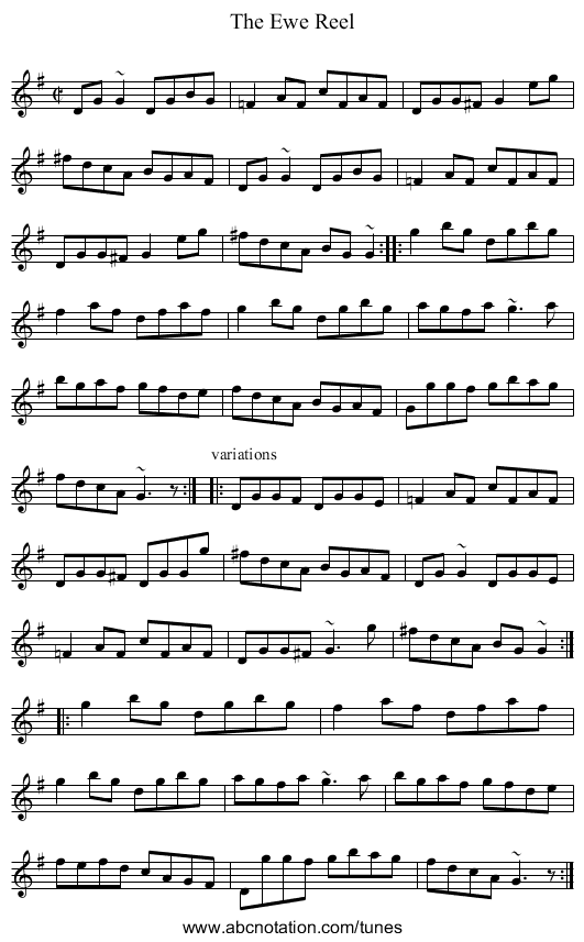 Ewe Reel, The - staff notation