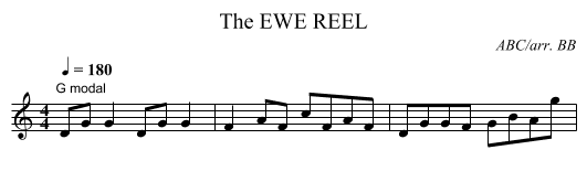 EWE REEL, The - staff notation