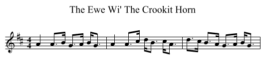 Ewe Wi' The Crookit Horn, The  - staff notation
