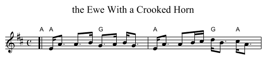 Ewe With a Crooked Horn, the  - staff notation
