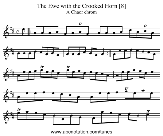 Ewe with the Crooked Horn [8], The - staff notation