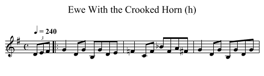 Ewe With the Crooked Horn (h) - staff notation