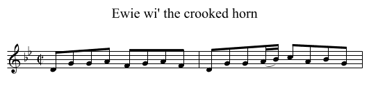 Ewie wi' the crooked horn - staff notation