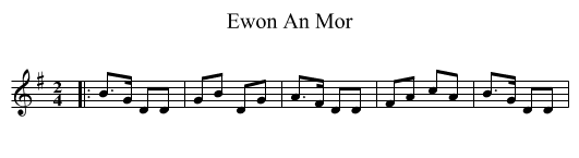 Ewon An Mor - staff notation