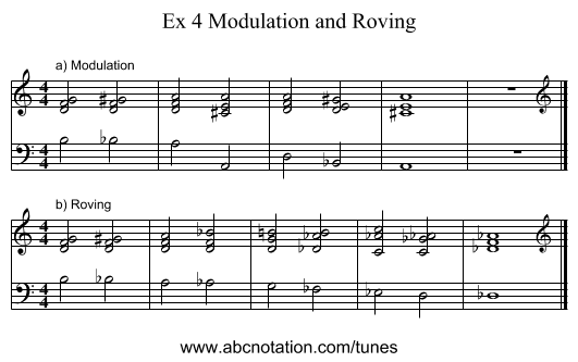 Ex 4 Modulation and Roving - staff notation