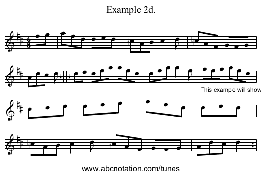 Example 2d. - staff notation