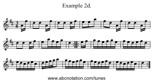 Example 2d. - staff notation