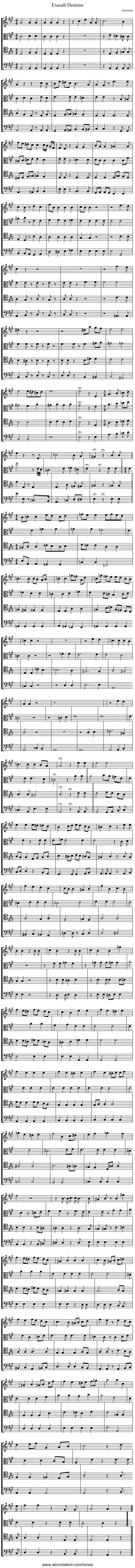 Exaudi Domine - staff notation