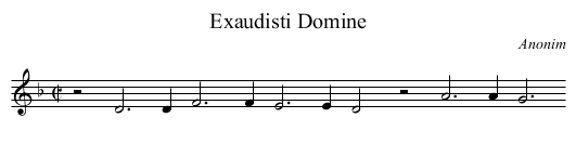Exaudisti Domine - staff notation