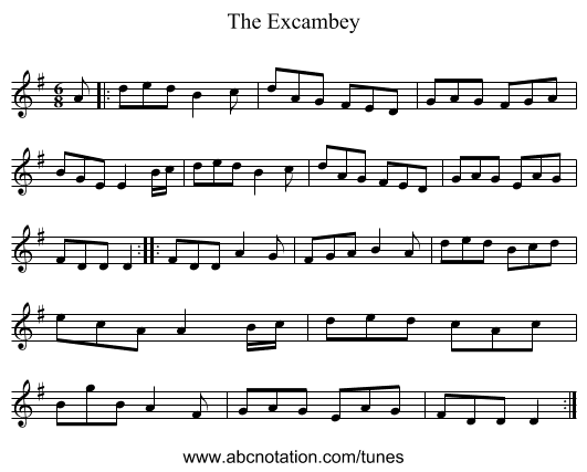 Excambey, The - staff notation