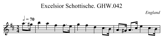 Excelsior Schottische. GHW.042 - staff notation