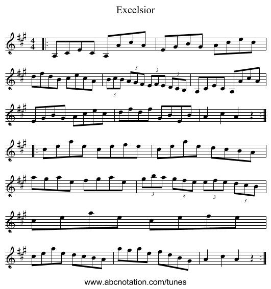 Excelsior - staff notation