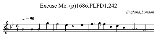 Excuse Me. (p)1686.PLFD1.242 - staff notation