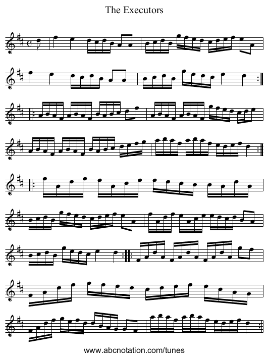 Executors, The - staff notation