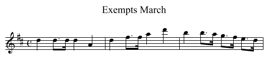Exempts March - staff notation