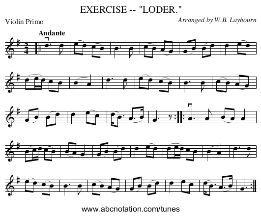 EXERCISE -- LODER. - staff notation