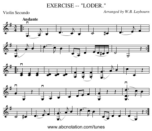 EXERCISE -- LODER. - staff notation