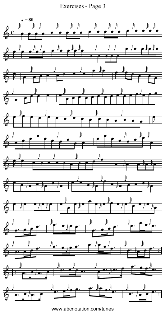 Exercises - Page 3 - staff notation