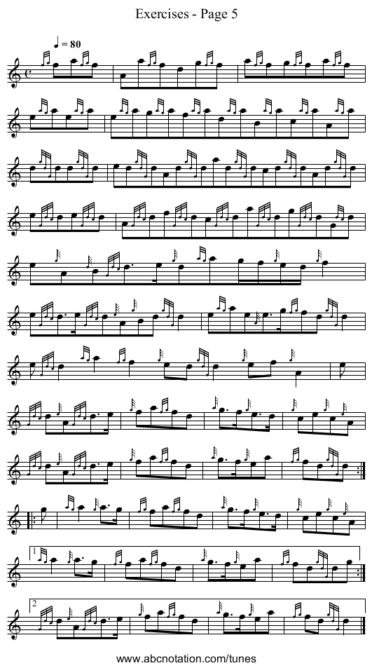 Exercises - Page 5 - staff notation