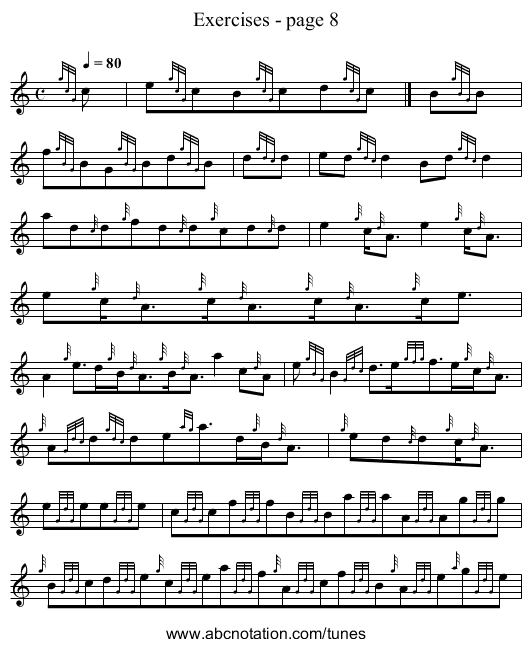 Exercises - page 8 - staff notation