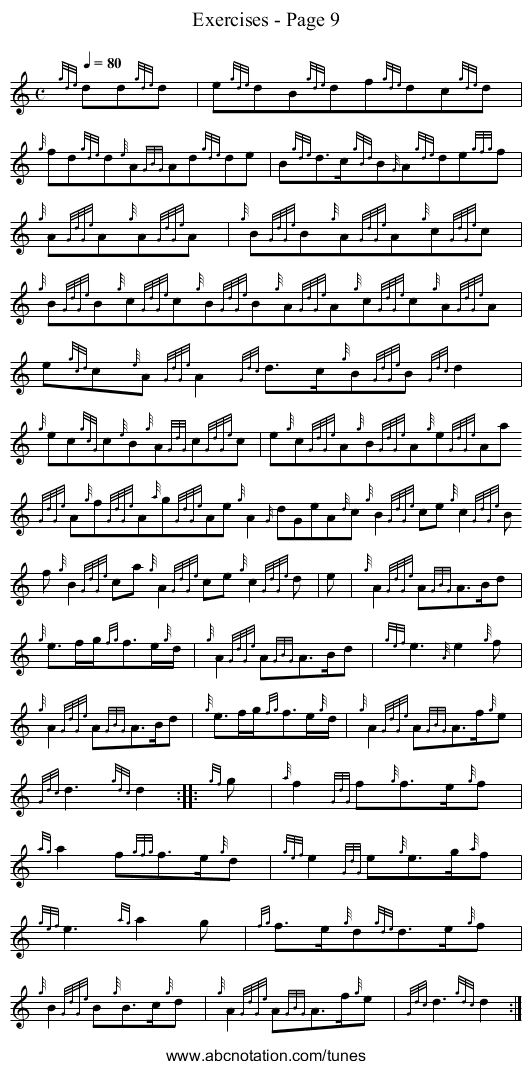 Exercises - Page 9 - staff notation