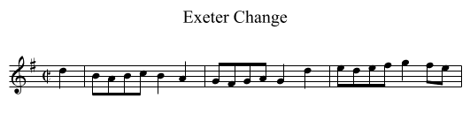 Exeter Change - staff notation