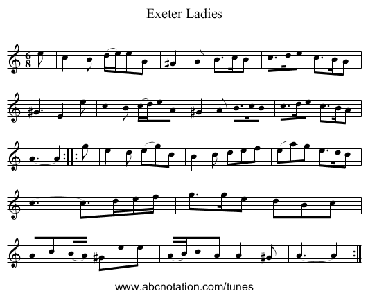 Exeter Ladies - staff notation