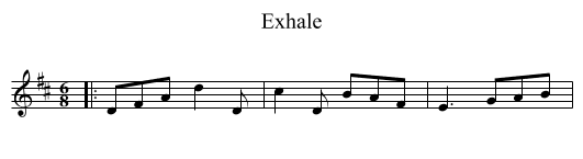 Exhale - staff notation