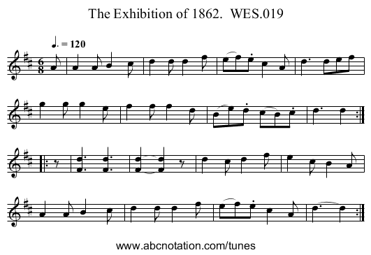 Exhibition of 1862.  WES.019, The - staff notation