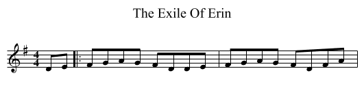 Exile Of Erin, The  - staff notation