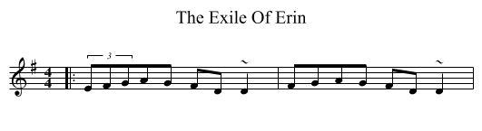 Exile Of Erin, The  - staff notation