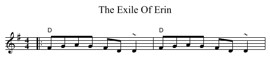 Exile Of Erin, The  - staff notation