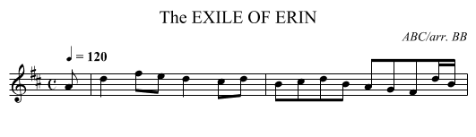 EXILE OF ERIN, The - staff notation