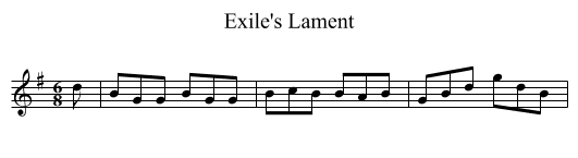 Exile's Lament - staff notation