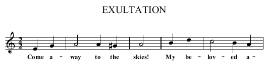 EXULTATION - staff notation