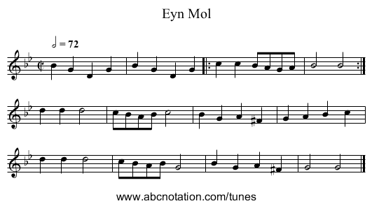 Eyn Mol - staff notation